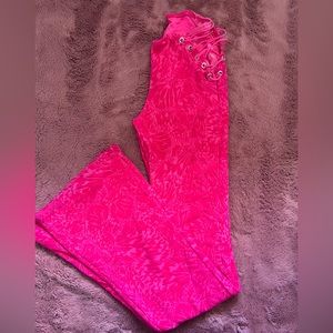 Beautiful Hot pink flare pants with laces at the sides!